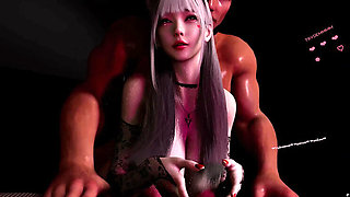 3D Cute Asian Babe Sucks BBC Hardcore - Blowjob & Squirting Orgasm