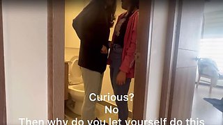 Lesbian Encounter: Catching My Friend in the Gym Bathroom for Hot Pussy Licking and Intense Orgasm