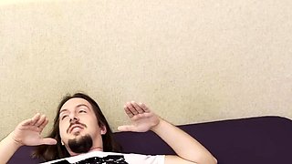 Anal training and stretching for two girls in one bed