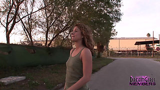 Gorgeous Babe Strips Buck Naked in a Public Park