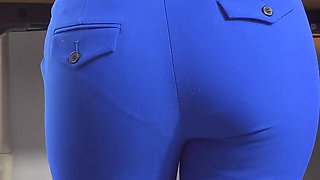 Watching Coworker with Visible Panty Line in Trousers