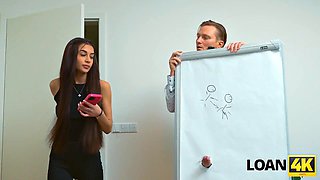 Bank Managers Cock Sucked by Rough Brunette