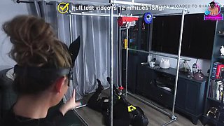 Amateur Femdom Suspension Bondage Test - Masked Slave Gets Pegged & Prostate Massage