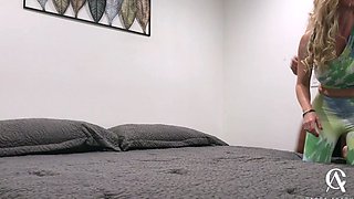 Blonde blowjob adoring skank facialized after hardcore fun