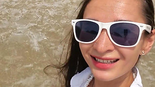 Naked Walking and Risky Pee on the Beach