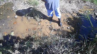 Mountainmama Playing in Creek