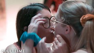 ADULT TIME - Nerdy Lesbian Cadence Lux Creates Sex Companion For Threesome With BFF! FULL SCENE