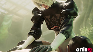 2b Big Ass Anal Cowgirl Fuck After Sloppy Blowjob - Nier Automata 3D Porn