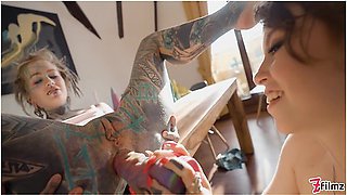 Eden Ivy - Twotattooed Lesbian Anal Gape And Squirt And Big Toy