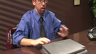 Blonde Secretary Takes Hard Cock on Office Desk