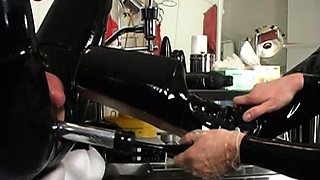 Femdom fetish mistresses fuck bdsm loser with strapon