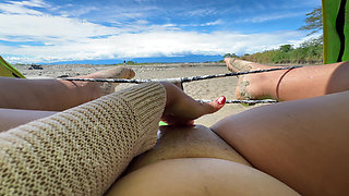 I Like to Touch Myself Until I Reach Orgasm on the Beach While Being Watched