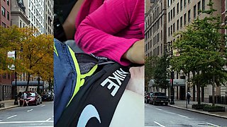 Thai MILF big cock car blowjob in public