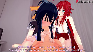 Akeno Joins a Threesome with Rias Gremory - Dxd Ntr Madness Series