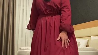 Fatima dancing in hotel room