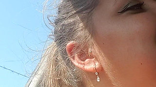 Risky Pussy Play in Car