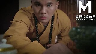 Chinese Shaolin Abbot Fucks Female Devotees with Big Tits and Huge Ass in Asian Blowjob Footjob