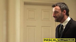 Bdsm slut giving head before anal