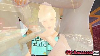 Murasaki Group 3D Hentai - Double Blowjob, DP Cowgirl Pussy and Anal, Lifting Missionary Creampie in Uncensored Animation