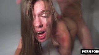 Insatiable young bitch fucked the hard way