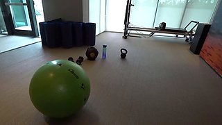 Meeting a Muscle Mommy At the Gym and Getting Spanked by