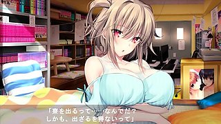 Brunette cums to hentai